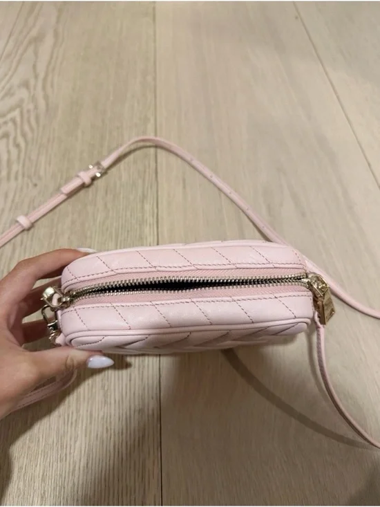 Sandro Light Pink Chevron Quilted Crossbody Bag - Picture 5 of 7